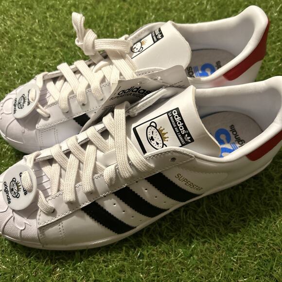Size 7.5 - Nigo x adidas Superstar Bearfoot White Scarlet Men’s Shoes New!